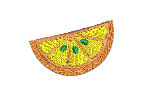 Lemon Slice Embroidery Design