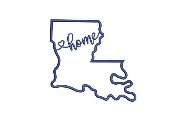 Louisiana USA State Embroidery