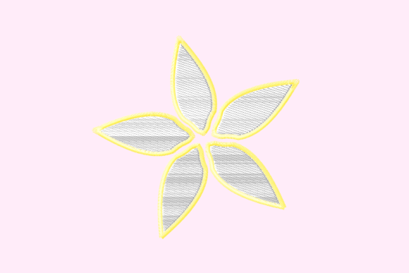 White Star Satin Embroidery Design